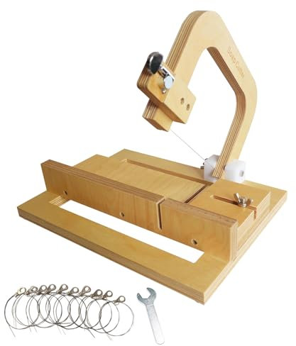 YJLPHH Wooden Soap Cutter - Adjustable Wire for Handmade Soap, Butter, Bread, Candles, Cheese