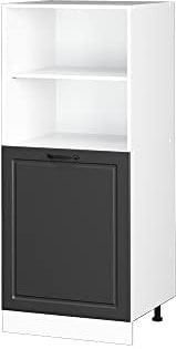 Vicco Herdumbauschrank R-Line, Herdschrank, Anthrazit Landhaus/Weiß, 60 cm
