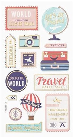 NEU SOFTY 3-D Sticker/Aufkleber, Travel/Reise, 1 Bogen