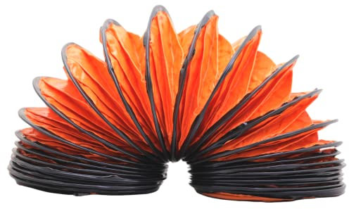 AirTech-UK 20 inch PVC Ducting Flexible for Portable Fan Air Transfer Heavy Duty, Fire Retardant, Strong 5 Meters Long