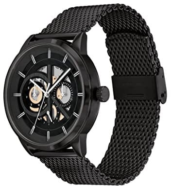 Calvin Klein Multi Zifferblatt Quarz Uhr für Herren mit Schwarzes Edelstahl-Mesh-Gliederarmband - 25200214
