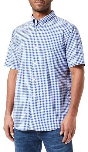 GANT Men's Reg Poplin Gingham SS Shirt Dress, College Blue, XXXX-Large