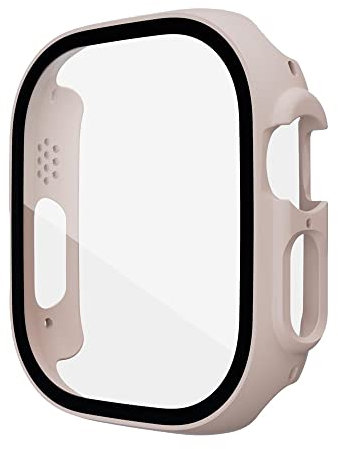 KAPPDE Protecteur d'écran PC pour Apple Watch Ultra 49 mm Smartwatch Verre + étui Bumper Coque Trempé pour Iwatch Series 8 Ultra Accessoires (couleur : rose, taille : Ultra 49 mm)
