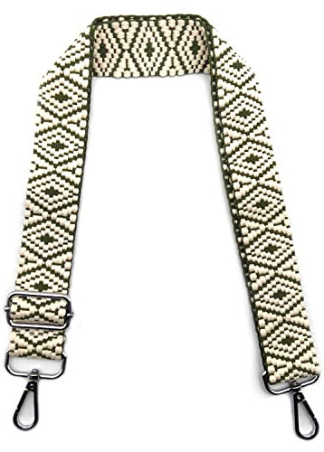 Taschengurte zum Wechseln Armee Grün, Verstellbarer Schultergurt für Taschen, Taschengurt Breit Karabiner Silber 3.8cm, Stoff Umhängegurt für Taschen, Schulterriemen für Damen Taschen DIY, #10