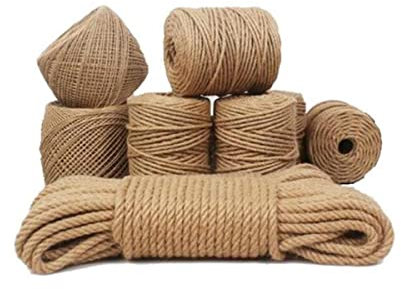 FIZOVER Corde de sisal de grattoir de Chat de Bricolage pour Le Remplacement d'arbre et de Tour de griffoir de Chat Corde de Chanvre Naturelle Non Toxique 50m Piece-Beige,8mm-50m