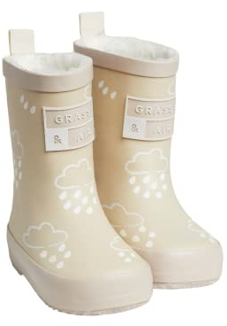 Grass & Air Kids Wellies, Beige Stone Colour-Changing Unisex Kids Winter Wellies, Baby, Toddler, Childrens Rain Boots, Beige Stone