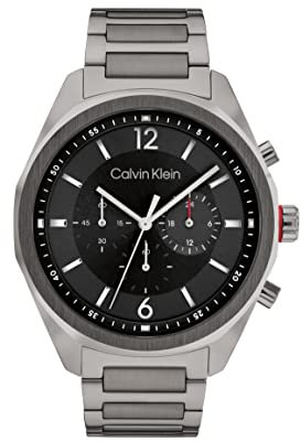 Calvin Klein Chronograph Quarz Uhr für Herren Kollektion CK Force mit Graues Edelstahlarmband - 25200267