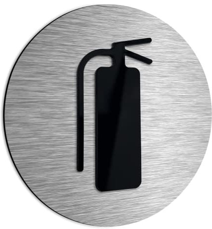 ALÚMADESIGNCO Moderno Extintor Senal - Señal De Estintor - Señales de Incendio - Carteles Extintores - Señaletica Incendios - 120 x 120 mm