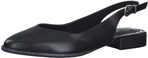 MARCO TOZZI Décolleté Slingback Donna con Cinturino Regolabile in Pelle, Nero (Schwarz), 37 EU