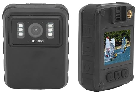 Fockety Körperkamera, 2K Videokamera mit Nachtsicht, 1800mAh Akku & Schnellladegerät, 10 Stunden Videoaufzeichnung, Schleifenaufzeichnung Körpergetragene Kamera für Polizei, Zivilisten