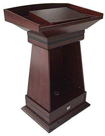 DACUDA Podium, Präsentationspult, Präsentationsständer, Rednerpult, Rednerpult, Rednerpult aus Holz, mit Schublade und großer Ablagefläche, Rednerpult, Rednerpult (Kaffeefarben,