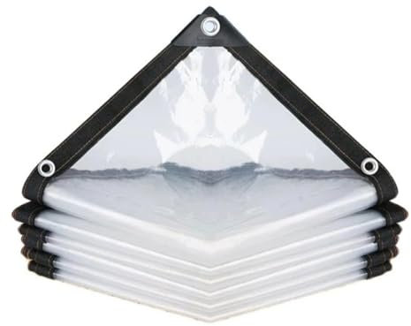 Waterproof Transparent Tarpaulin Curtains, Clear Gazebo Side Panels Outdoor Heavy Duty Tarpaulin With Eyelets Clear Anti-aging Insulation PE for Pergola Patio Porch Carport (3Mx3M)