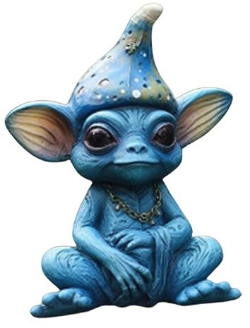 Alien Dekoration, Alien Statue, Alien Gartenfigur, Gartenfiguren Aus Polyresin, Lustige Gartendeko Figuren, Mini Kunstwerkskulpturen, Harz Deko Figuren Für Garten/Haus/Innen/Außen Dekoration (Blau)