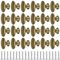 KOHAND 30 Pcs Vintage Brass Cabinet Knobs - Chic Round Furniture Knobs for Kitchen, Bathroom, Bedroom, Wardrobe
