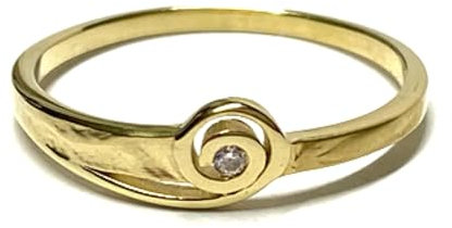 Ring 585/- Gold Zirkonia Schmuckring zart dezent Solitär #60