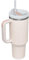40oz Thermobecher mit griff, Thermobecher mit strohhalm, 1200 ml Edelstahl-Vakuum-Isolierbecher, Isolierbecher mit Griff für heiße und kalte Getränke, Kaffeebecher für unterwegs (Rose Quartz)