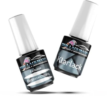 Der Lackmann Lack & Lackierzubehör Lackstift-Set für VW Audi LA7N Limestone Grey Met. A7N+Klarlack 20 ml