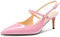 MAGIOPY Donna Medio Gattini Tacco Heel a Punta Cinturino alla Caviglia Pumps Slingback Fibbia Ufficio Dress Scarpe 6.5 CM Heels Rosa 45 EU