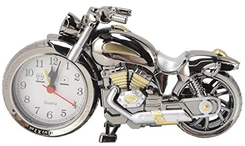 Hiraith Motorrad-Wecker, Genialer Vintage-Simulations-Motorrad-Modell-Wecker Kinder, Zuhause, Auto, Büro (168A Dunkelgold, zweifarbig)