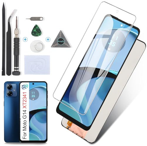 RongZy Pantalla para Motorola Moto G14 XT2341 Pantalla Táctil LCD Kit de Pantalla de Repuesto Ensamblaje Digitalizador de Reemplazo con Herramientas(Negro)