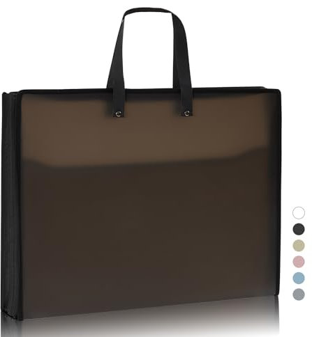 Swodition Kunst-Portfolio-Taschen, Aufbewahrungsbücher für Kunst-Portfolio-Mappe, Poster-Aufbewahrungstasche mit Reißverschluss und Griff, Netz-Ordner für Poster, Malerei, Schwarz (58,9 x 46 cm)