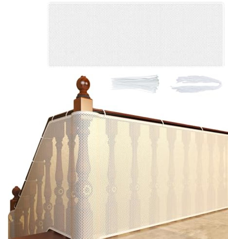 YNYCIPZ Barreras para Puertas y escaleras,Red de Seguridad para Mascotas para niños, Red anticaída para escaleras, barandillas de Balcones y Vallas (Blanca)