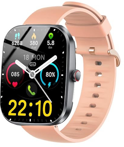 Blueshaweu Smartwatch 4,9 cm Bänder, Silikon-Ersatzarmband mit Edelstahl-Schnalle, kompatibel mit Kuizil T70 / WeurGhy / Csasan T70, Rosa