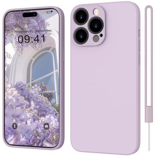 ORDA for iPhone 13 Pro Max Case Silicone Ultra Slim Soft Gel Rubber Cover for iPhone 13 Pro Max Phone Case Thin Anti-Scratch Microfiber Lining Compatible for 6.7 inch Light Purple