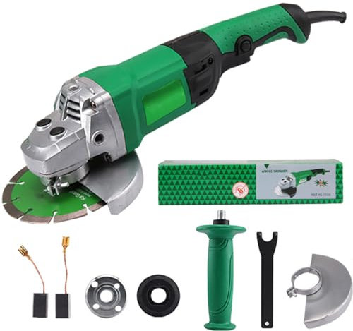 Generic Corded 1700W Angle Grinder, 150mm Disc, 3-Position Side Handle, Metal Wood High Power Power Tool