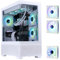 BitFenix CETO Basic High Airflow PC Gaming Case White Panoramic Tempered Glass – 3 X Infinity Mirroring ARGB Fan (2 X Reverse) – 360 mm AIO/GPU 390 mm Supporto