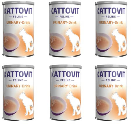 Kattovit Urinary Drink au Poulet | Pack de 6 | 6 x 135 ML | Aliment complémentaire pour Chats sujets aux récidives de calculs de Struvite | Peut contribuer à Augmenter la Prise de Liquide