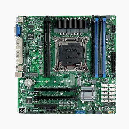 HKUXZR X99 Emplacement pour carte mère NAS 10 x SATA 2 x M.2_ NVME PCIE X16 ×2 LGA2011-3 pour routeur NAS Sever 4 x 2,5 GbE I226 DDR4 RAM Mémoire VGA Support Turbo PCIE 24 x 24 cm