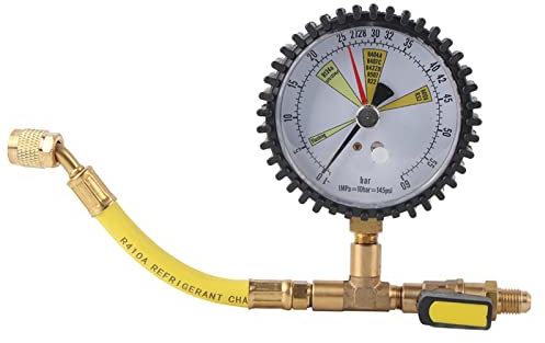 Respicefinem Fjc 2713 Stickstoff-Drucktester für R 134A und R 4Yf Stickstoff-Messgerät 23 0 x 17 8 cm. 0×6. 0 Klimaanlage Kühlung Stickstoff Manometer Drucktabelle 1~60 Ac