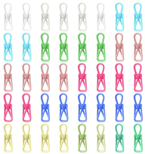 DAWRIS Lot de 40 clips réutilisables pour sac de congélation pour le stockage des aliments, pinces de scellage de sacs, pinces à sachets alimentaires en acier pour sacs, clips alimentaires pour sacs