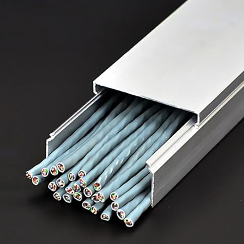 Versatile Commercial Cable Cavity Metal, Screen Extension Cords Solution Wire Protector for Parking/Office/Hallways, Aluminum Cord Covers for Wall Mounted TV(75x50mm(2.95x1.97))