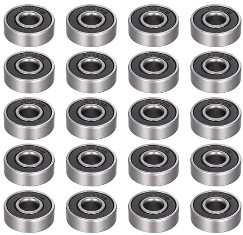 Swiixxer 20Er Pack 608 Kugellager - Doppelte Gummi Dichtung Miniatur Rillenkugellager Für Skateboards, Inline-Skates, Roller (8 Mm X 22 Mm X 7 Mm)