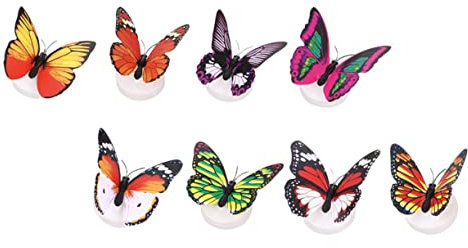 Tofficu 8stücke Teiliges Leuchtende Schmetterlinge Led Nachtlicht Mit Farbwechsel Selbstklebende Wanddeko Für Schlafzimmer Kinderzimmer Party Und Romantische Atmosphäre