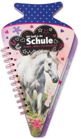 Tapirella Schultüte Kratzblock Kinder, Pferde, 8 Kratzbilder, 4 Zauberseiten, 2 Stickerseiten, 1 Kratzstift, Einschulung, 1. Klasse, Schulanfang von Lutz Mauder Verlag