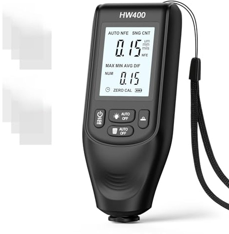 Yctze Lackdicke Messgeräte Smart Car Lack Tests Messmesser Automobilmessgerät 0 2000um Hohe Präzision 1UM Fe NFE -Beschichtungsmessung mit Smart Technology for Manufacturing Industry (Black)