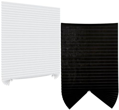 Jorzer Persianas Autoadhesivas de Tela no Tejida de 61 x 140 cm, sin Taladro, con Clip, para Ventanas, Patios, Puertas, cocinas y baños, Color Blanco
