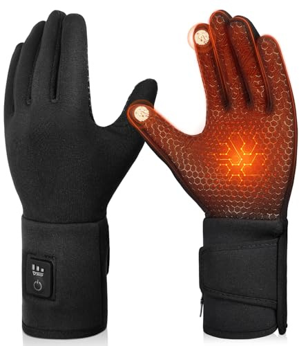 V.Step Heated Gloves Touchscreen Adjustable Wrist for Outdoor Sports,XL