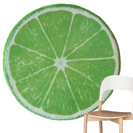 Woalopted Runde Fruchtkissen Obstkissen, Lustiges Gefüllte Wurfkissen Frucht-Kissen, Runde Dekorative 3D Plüschkissen - -Kiwi-Wassermelonen-Stuhl-Sitzpolster, Sitzkissen Für Zuhause, Sofa, 39 cm