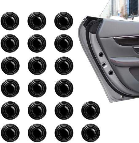 20 Pack Silicone Car Door Shock Absorbers Anti-Collision Pads Universal Fit | 10mm thick cushioning, self-adhesive no paint damage, cuts door noise, fits bonnets too, weatherproof long-lasting build