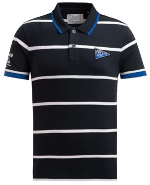 Camp David Herren Kurzarmpolo mit Streifen-Design