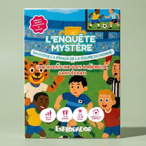 Explorador Kit Chasse au Trésor & Enquête - Sauvons la Finale de la Coupe du Monde (6-8 Ans) - Jeu Audio et Physique sans Écran