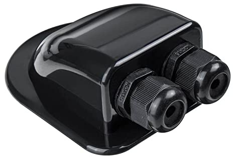 SEVEQIS Scatola passacavi a Doppio Ingresso Pannello Solare Tetto Passacavi Cavo Camper Bianco Doppio Foro RV Accessori for Auto for Yacht(Double Hole Black)