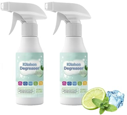 Heavy-Duty Kitchen Degreaser Spray, Ultra-fast Grease & Grime Remover, All Purpose Kitchens Heavy Oil Cleaning Agent, Oil Stain Remover for Oven, Air Fryer, Microwave, Stove
