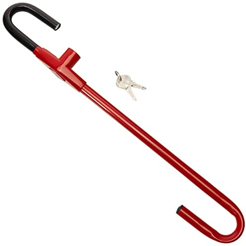 Winner International CL303 DR Hook Pedal/Steering Wheel Lock, Red/Black, 5.25 Inch