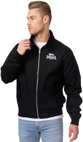 Lonsdale Herren-Bomberjacke, Freizeitjacke aus Baumwollmischung | Stehkragen,lange Ärmel mit gerippten Bündchen,schmale Passform mit Reißverschluss vorne,ideal für Reisen,Freizeit &den Alltag
