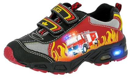 Lico Jungen Hot V Blinky Sneaker, Rot Schwarz Gelb, 35 EU